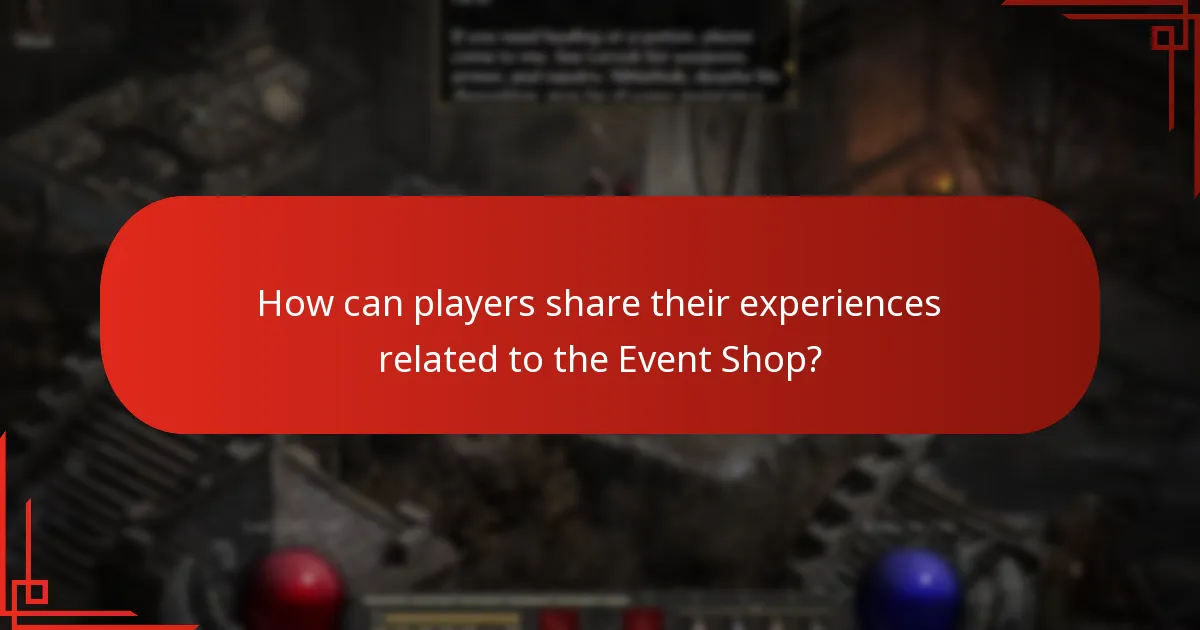 How can players share their experiences related to the Event Shop?