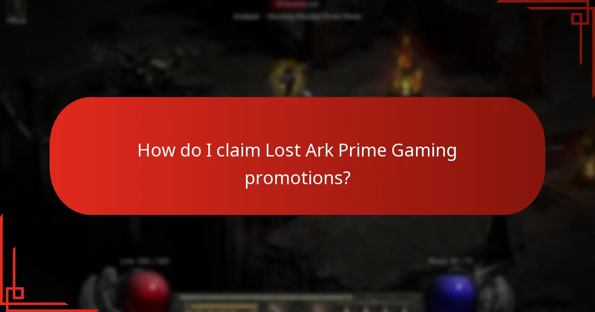 How do I claim Lost Ark Prime Gaming promotions?