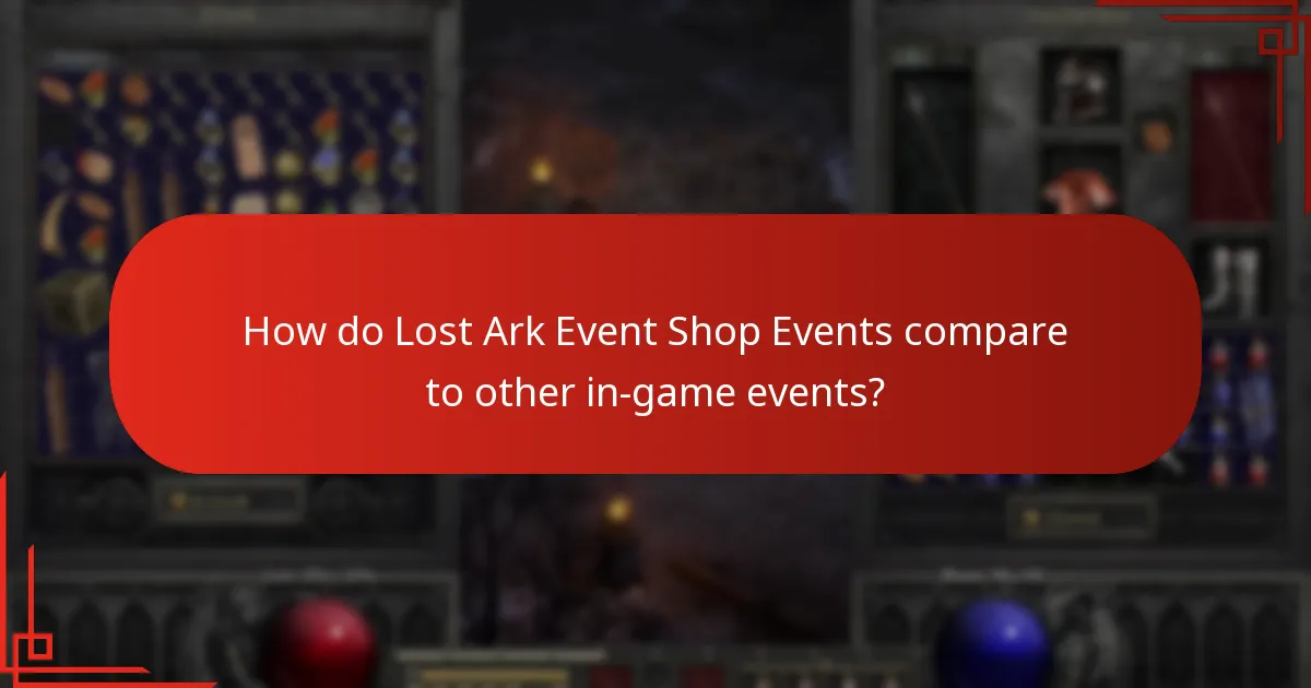 How do Lost Ark Event Shop Events compare to other in-game events?