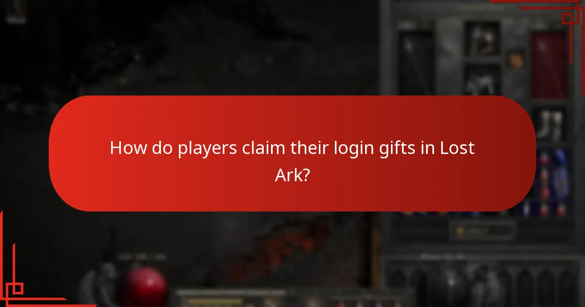 How do players claim their login gifts in Lost Ark?