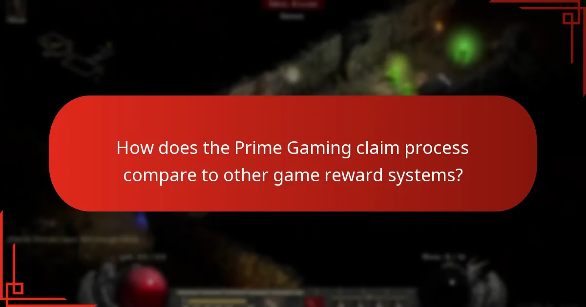 How does the Prime Gaming claim process compare to other game reward systems?