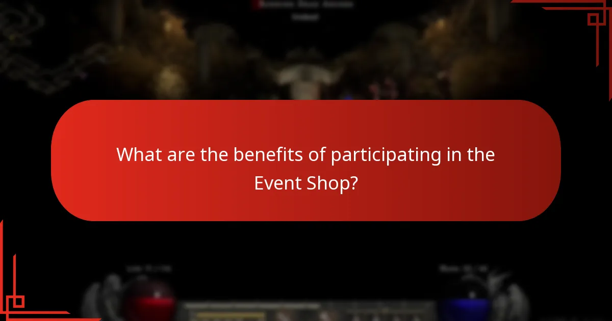What are the benefits of participating in the Event Shop?