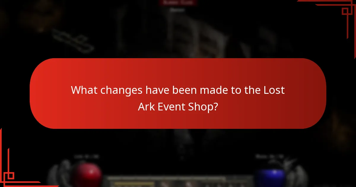 What changes have been made to the Lost Ark Event Shop?