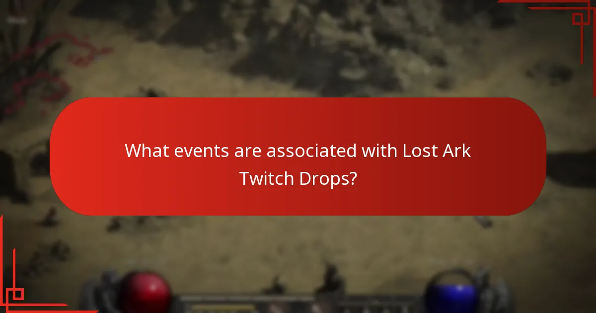 What events are associated with Lost Ark Twitch Drops?
