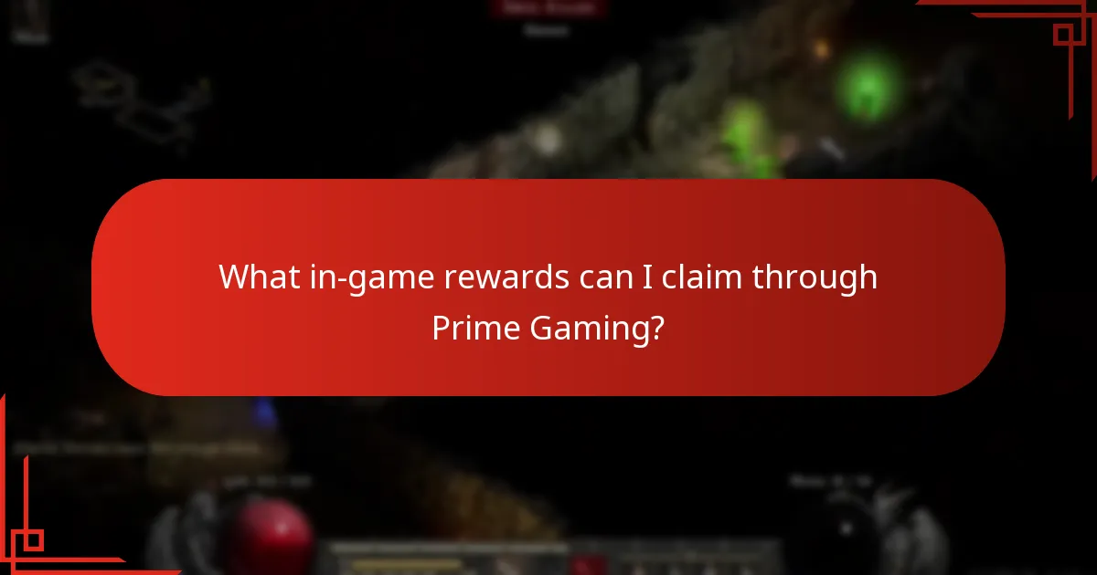 What in-game rewards can I claim through Prime Gaming?