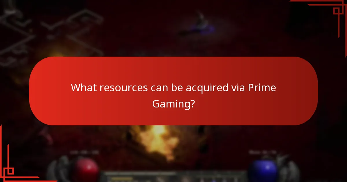 What resources can be acquired via Prime Gaming?