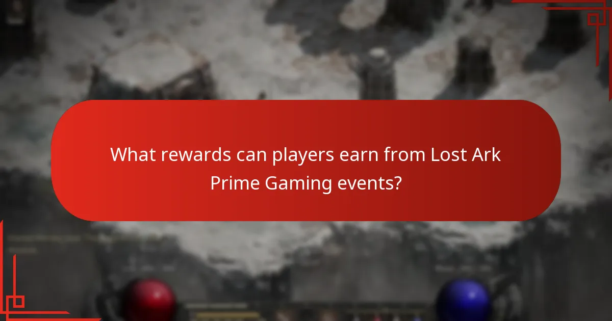 What rewards can players earn from Lost Ark Prime Gaming events?