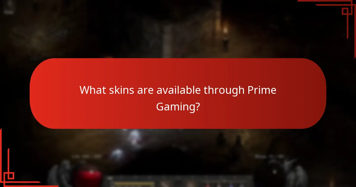 What skins are available through Prime Gaming?