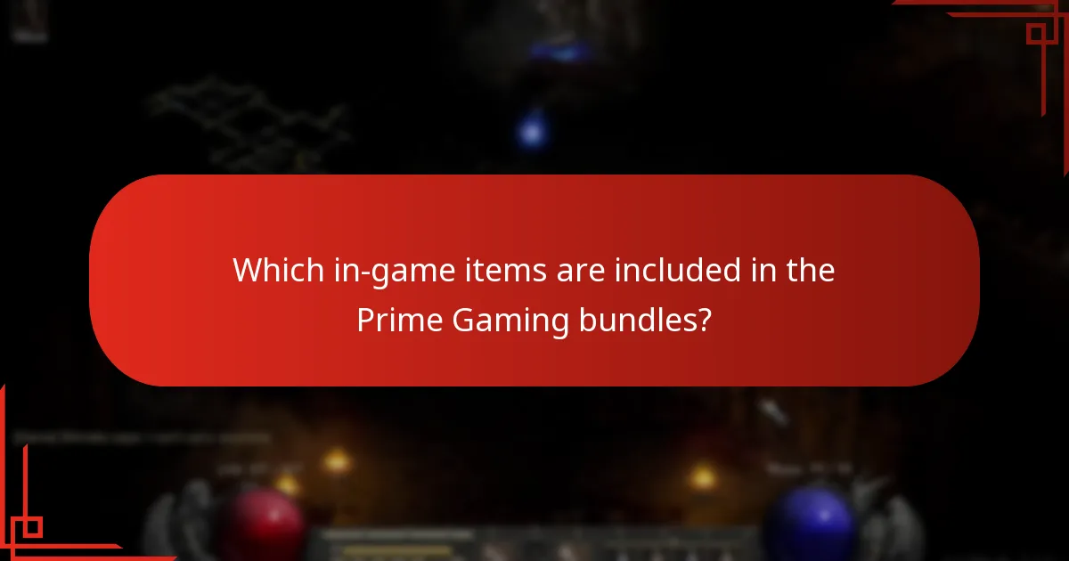 Which in-game items are included in the Prime Gaming bundles?
