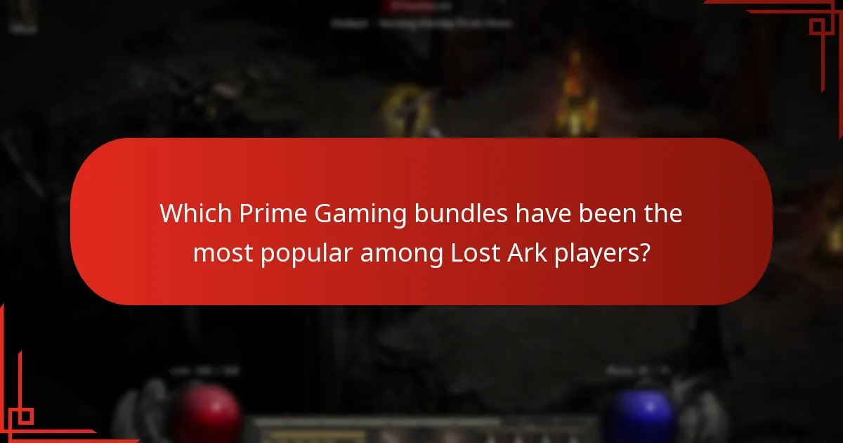Which Prime Gaming bundles have been the most popular among Lost Ark players?
