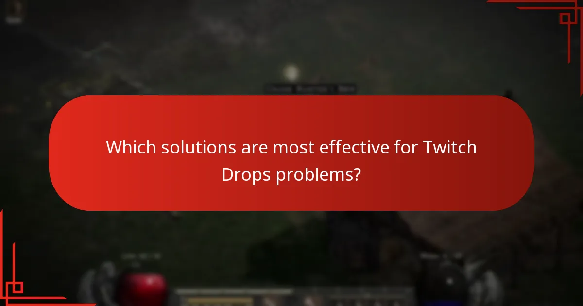 Which solutions are most effective for Twitch Drops problems?